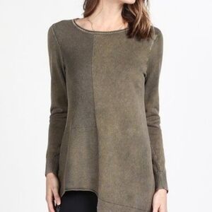 M. Rena Olive Green Long Sleeve Sweater Tunic